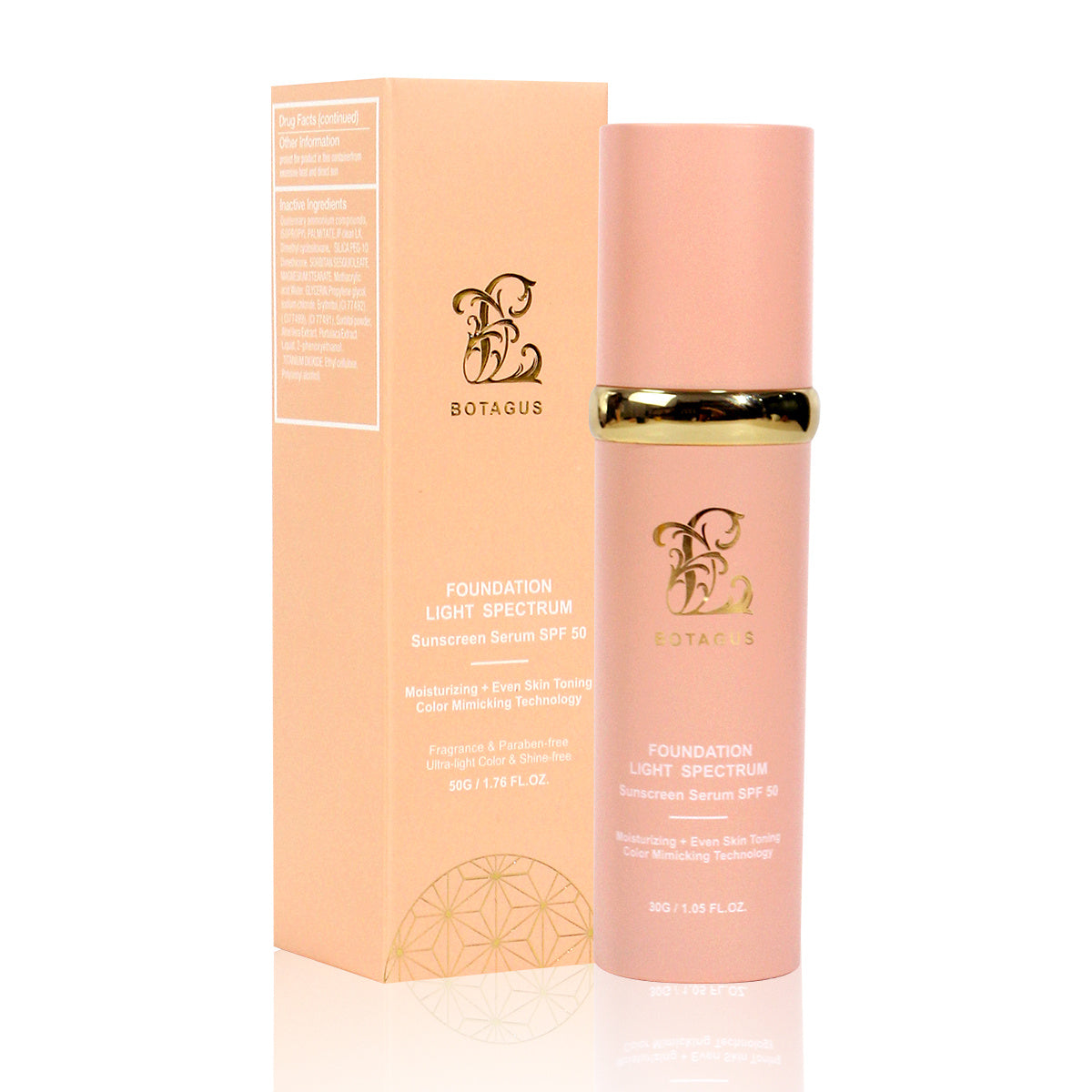 BOTAGUS Foundation 4 In 1-Light Spectrum,Protecting From Sun With SPF 50,For Gym, Sports, Dancing Concealer Coverage Flawless - Vilion