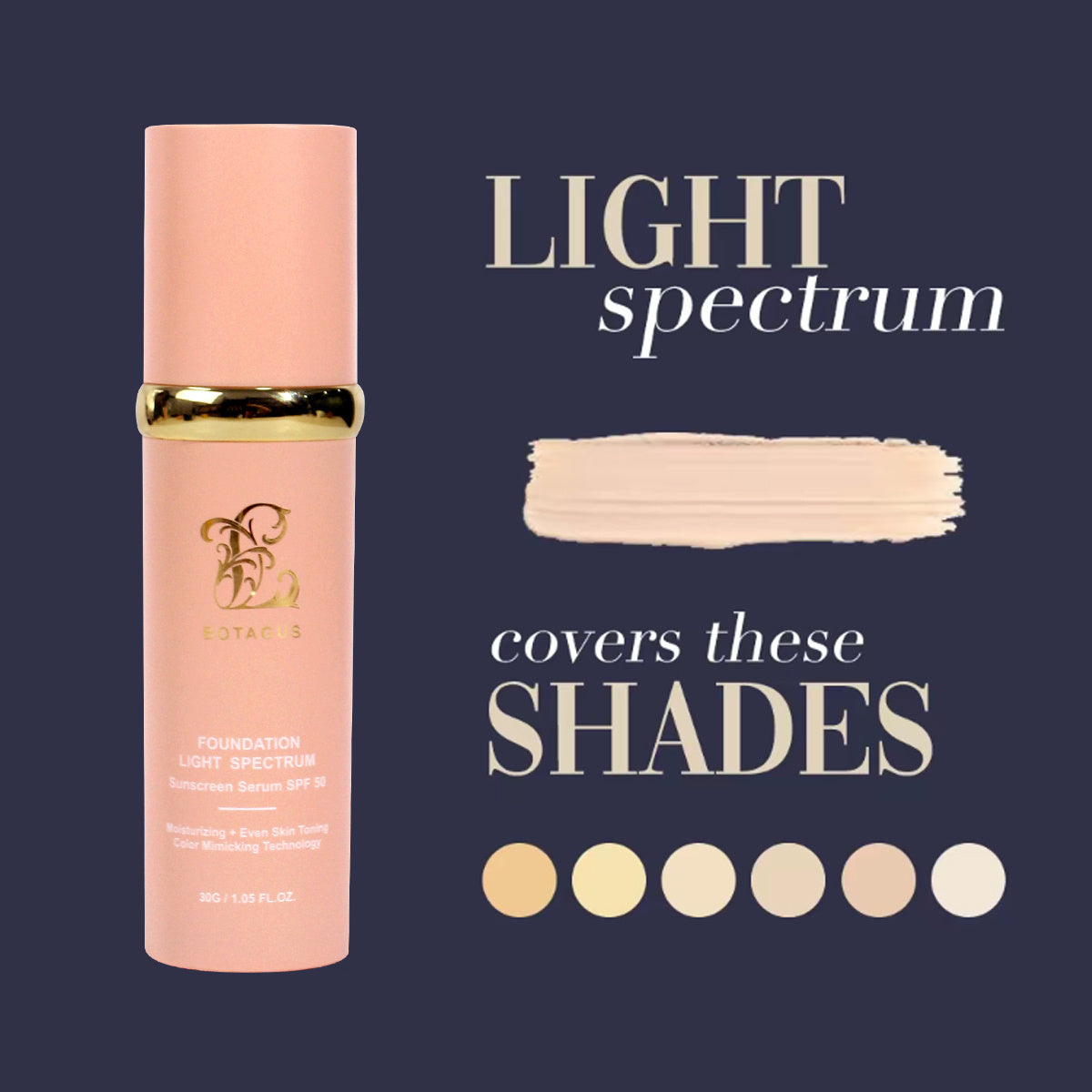 BOTAGUS Foundation 4 In 1-Light Spectrum,Protecting From Sun With SPF 50,For Gym, Sports, Dancing Concealer Coverage Flawless - Vilion